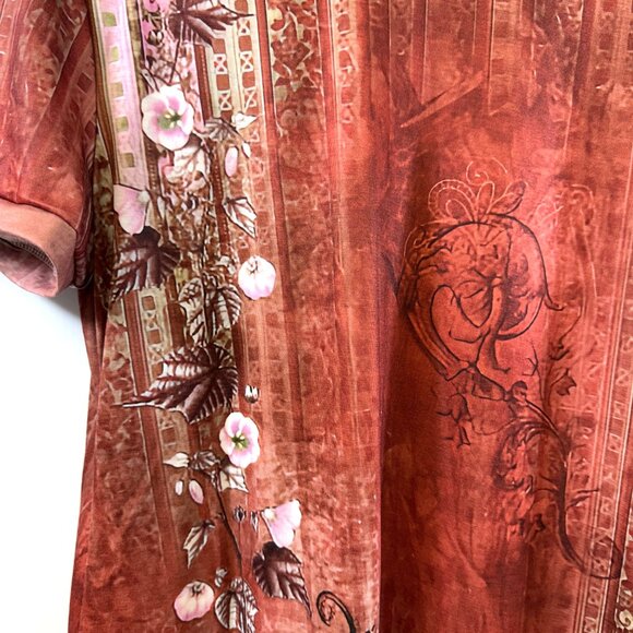 Boho Y2K Oversized Tee Woman's Large with Pockets Floral - Picture 2 of 9